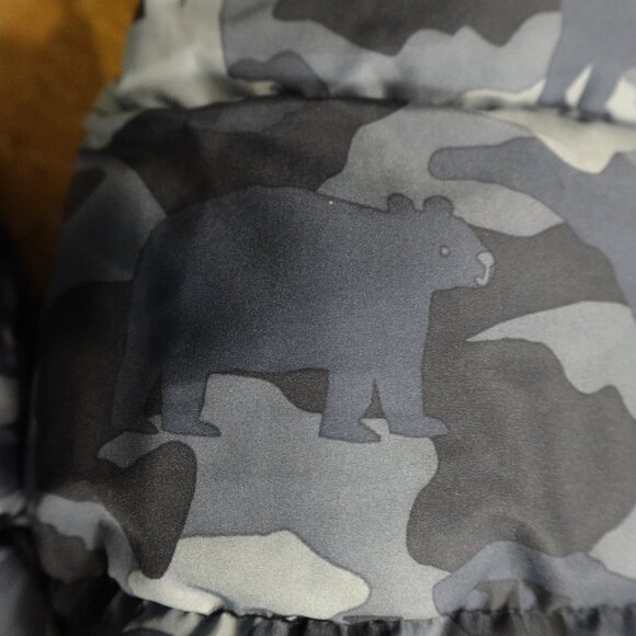 Baby Gap Snow Puffer Suit 0–6 Months Blue Camo Bear Print Warm Winter One-Piece - Picture 3 of 14